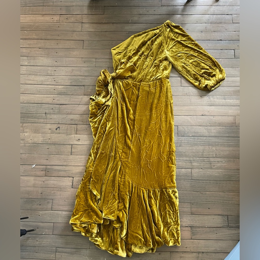 J. Crew One-Shoulder Silk-Velvet Dress, Size 4